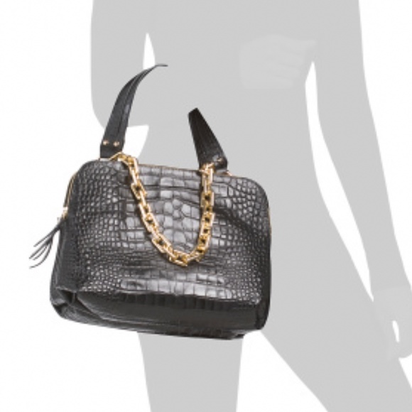 ISABELLE vegan satchel faux croc texture.  Betsey johnson handbags, Purses  and handbags, Kate spade purse black